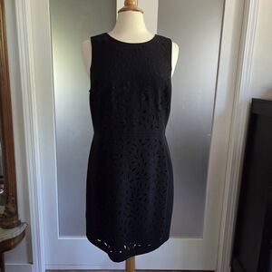 Banana Republic Black Laser-Cut Mini Dress NWT Petite 12